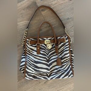 Michael Kors Zebra Cloth/ Leather Purse